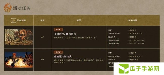 《怪物猎人：荒野》新活动任务上线 限时提供