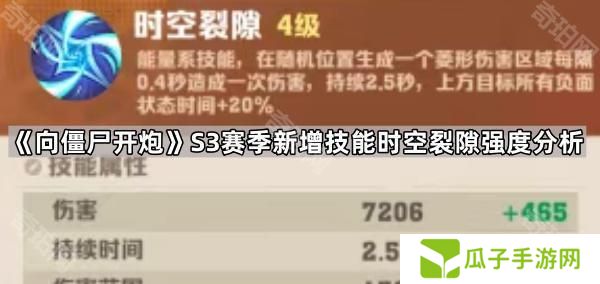 向僵尸开炮S3新技能时空裂隙强吗-S3赛季新增技能时空裂隙强度分析