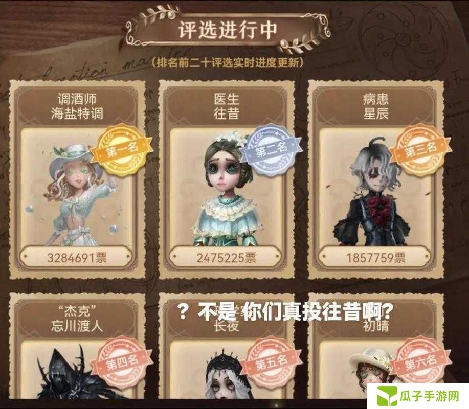 第五人格五周年投票返场皮肤结果全解析：十大热门皮肤一览