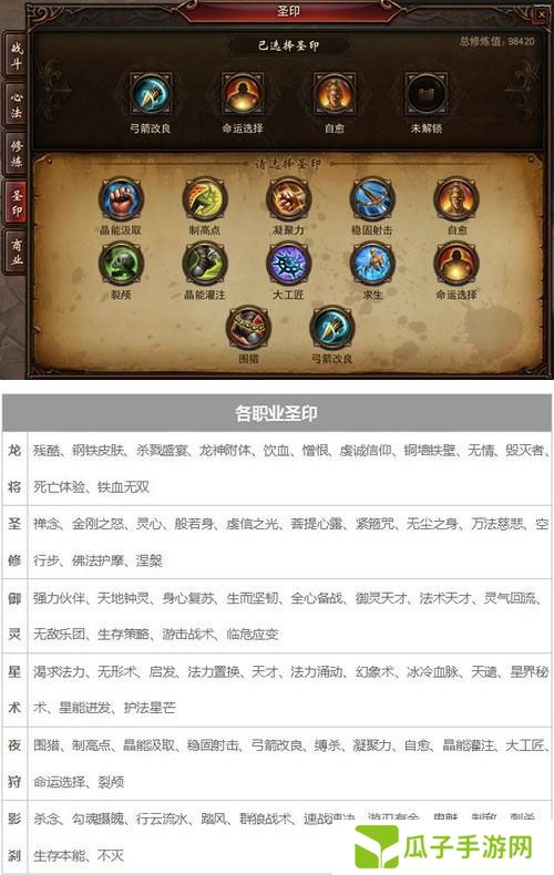 《镇魔曲》圣印系统介绍